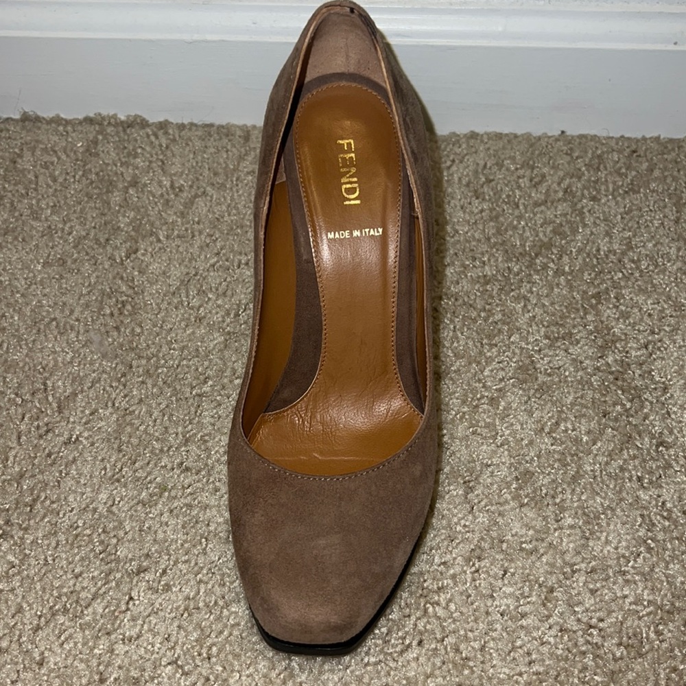 Suede Fendi wedge platform